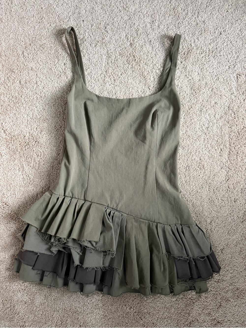 ZARA Green Khaki Romper Dress Medium